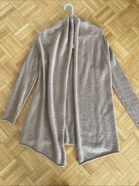 Babaton Open-Front Cardigan Cashmere in Taupe Beige
